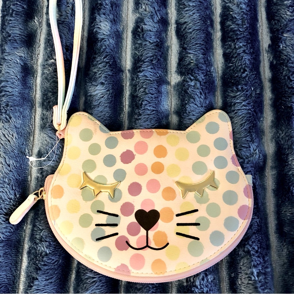 BETSEY JOHNSON LUV BETSEY rainbow polka dot small wristlet. A few flaws on back